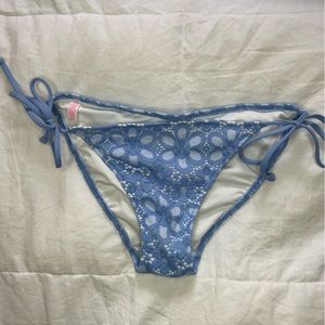 Lacey blue flower bikini bottoms Victoria’s Secret